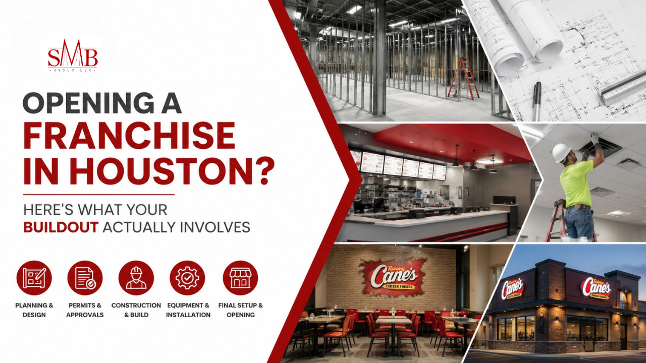 franchise construction Houston,franchise build out cost,opening a franchise Texas requirements